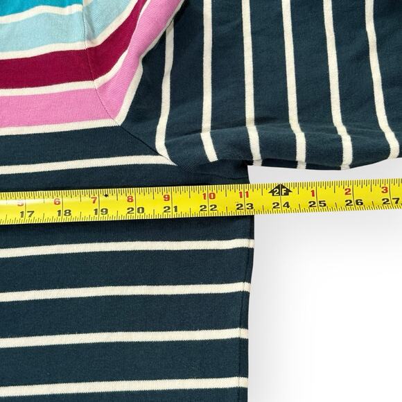 Talbots Top Womens 1X Plus Teal Blue Wellington Stripe Authentic Bateau Tee - Picture 8 of 9